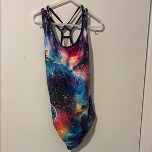 Source Unknown Galaxy Print girls dance leotards